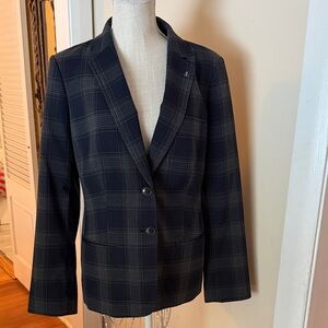 Tommy Hilfiger Navy Plaid Blazer